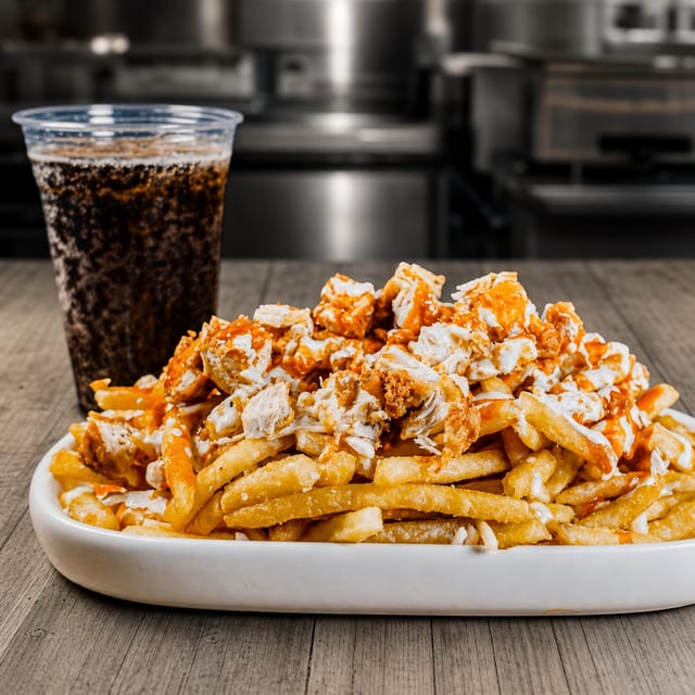 Lunch Specials - Medium Mango Habanero Style Loaded Fries.