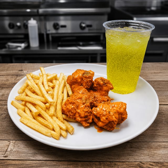 Lunch Specials - 6 Boneless Wings Combo.